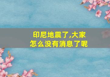 印尼地震了,大家怎么没有消息了呢