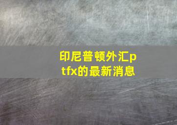 印尼普顿外汇ptfx的最新消息