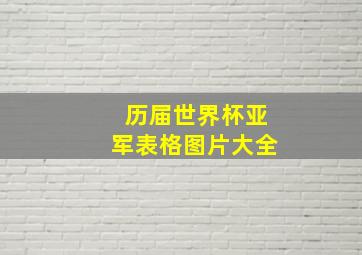 历届世界杯亚军表格图片大全