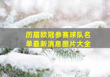 历届欧冠参赛球队名单最新消息图片大全