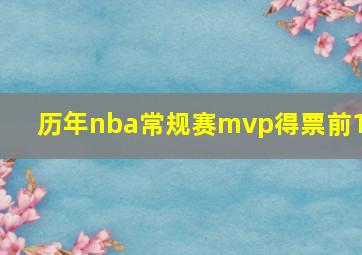 历年nba常规赛mvp得票前10