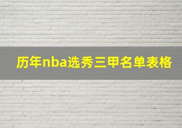 历年nba选秀三甲名单表格