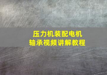 压力机装配电机轴承视频讲解教程