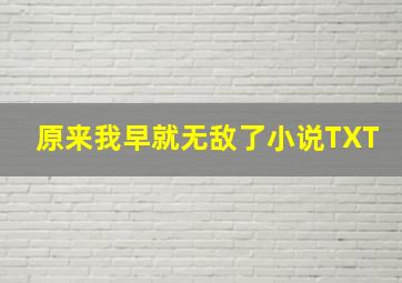 原来我早就无敌了小说TXT