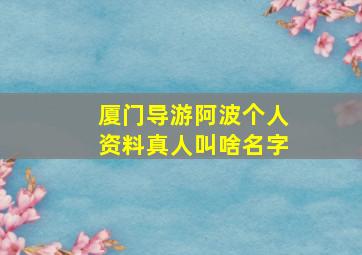 厦门导游阿波个人资料真人叫啥名字