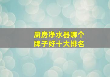 厨房净水器哪个牌子好十大排名