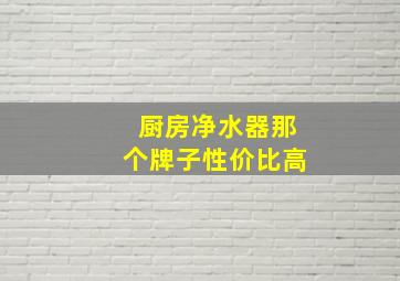 厨房净水器那个牌子性价比高