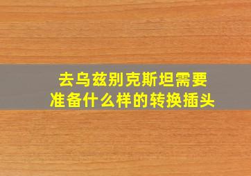 去乌兹别克斯坦需要准备什么样的转换插头