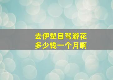 去伊犁自驾游花多少钱一个月啊