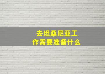 去坦桑尼亚工作需要准备什么