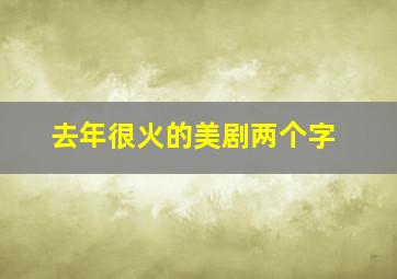 去年很火的美剧两个字