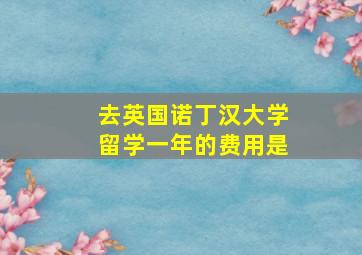 去英国诺丁汉大学留学一年的费用是