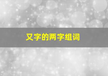 又字的两字组词