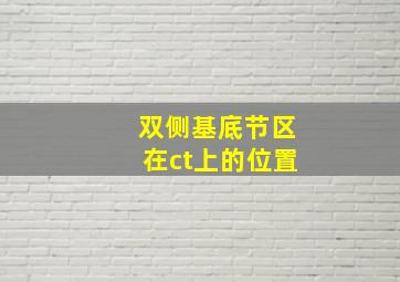 双侧基底节区在ct上的位置