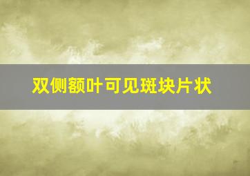 双侧额叶可见斑块片状