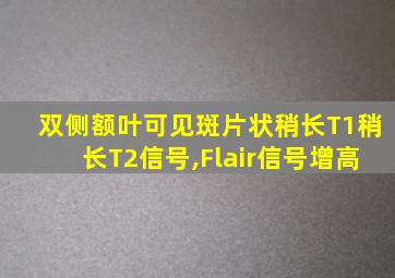 双侧额叶可见斑片状稍长T1稍长T2信号,Flair信号增高