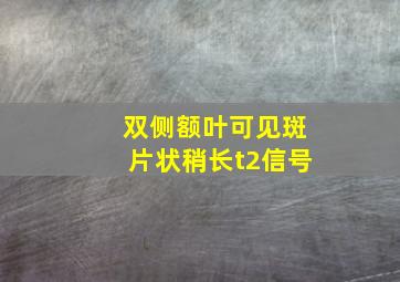 双侧额叶可见斑片状稍长t2信号