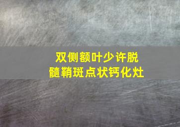 双侧额叶少许脱髓鞘斑点状钙化灶