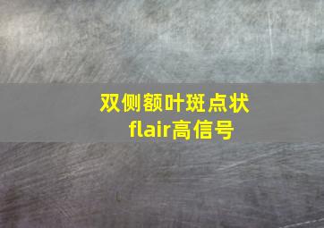 双侧额叶斑点状flair高信号