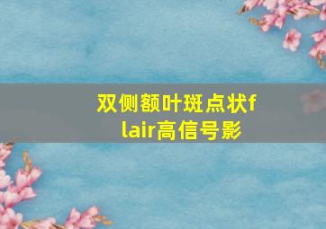 双侧额叶斑点状flair高信号影