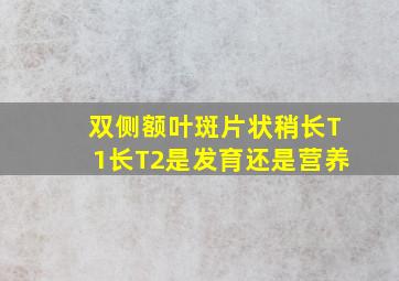 双侧额叶斑片状稍长T1长T2是发育还是营养