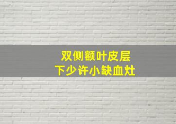 双侧额叶皮层下少许小缺血灶