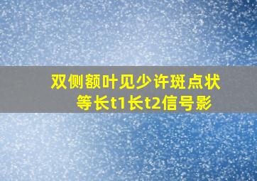 双侧额叶见少许斑点状等长t1长t2信号影