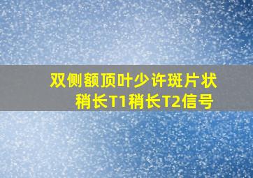 双侧额顶叶少许斑片状稍长T1稍长T2信号