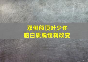 双侧额顶叶少许脑白质脱髓鞘改变