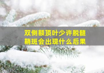 双侧额顶叶少许脱髓鞘斑会出现什么后果