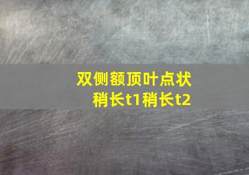 双侧额顶叶点状稍长t1稍长t2