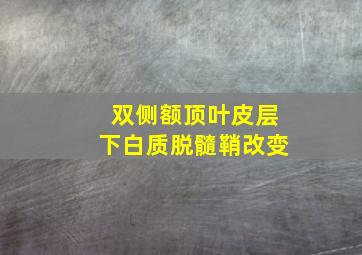 双侧额顶叶皮层下白质脱髓鞘改变