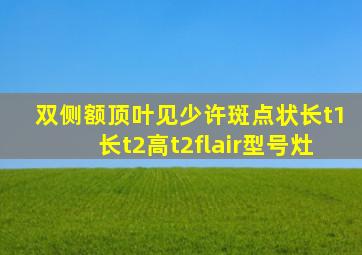 双侧额顶叶见少许斑点状长t1长t2高t2flair型号灶