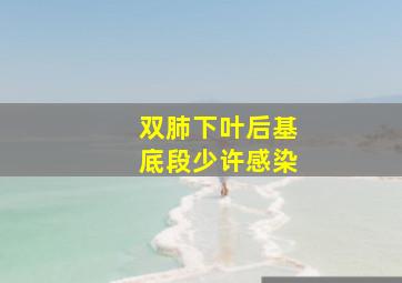 双肺下叶后基底段少许感染