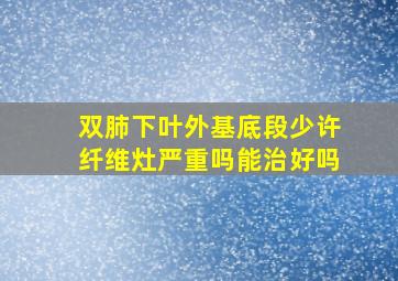 双肺下叶外基底段少许纤维灶严重吗能治好吗