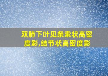 双肺下叶见条索状高密度影,结节状高密度影