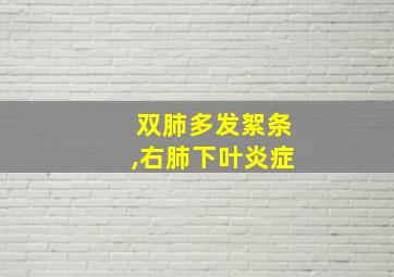 双肺多发絮条,右肺下叶炎症