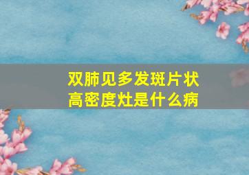 双肺见多发斑片状高密度灶是什么病