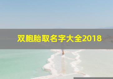 双胞胎取名字大全2018