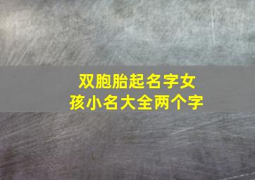 双胞胎起名字女孩小名大全两个字