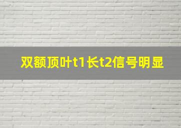 双额顶叶t1长t2信号明显