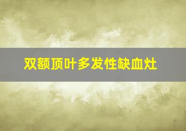 双额顶叶多发性缺血灶