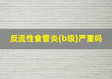 反流性食管炎(b级)严重吗