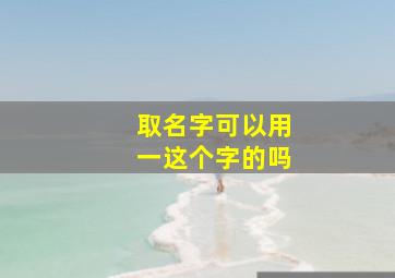 取名字可以用一这个字的吗