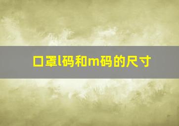 口罩l码和m码的尺寸