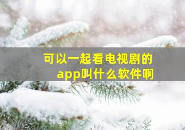 可以一起看电视剧的app叫什么软件啊