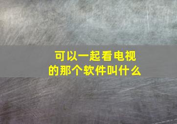 可以一起看电视的那个软件叫什么