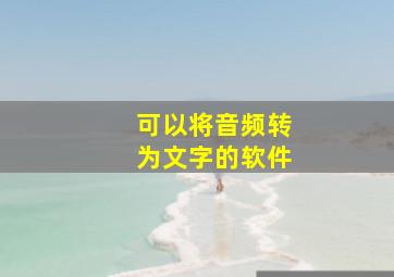 可以将音频转为文字的软件