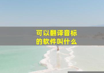 可以翻译音标的软件叫什么