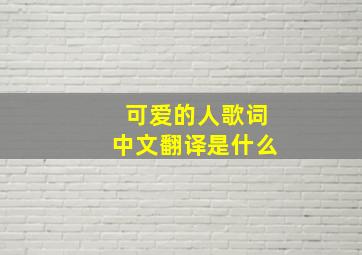 可爱的人歌词中文翻译是什么